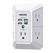 Photo 1 of ***FACTORY SEALED*** ONDOG Surge Protector, 5 Outlets Extender with 4 USB PortsUSB C, 3-Side 1800J
