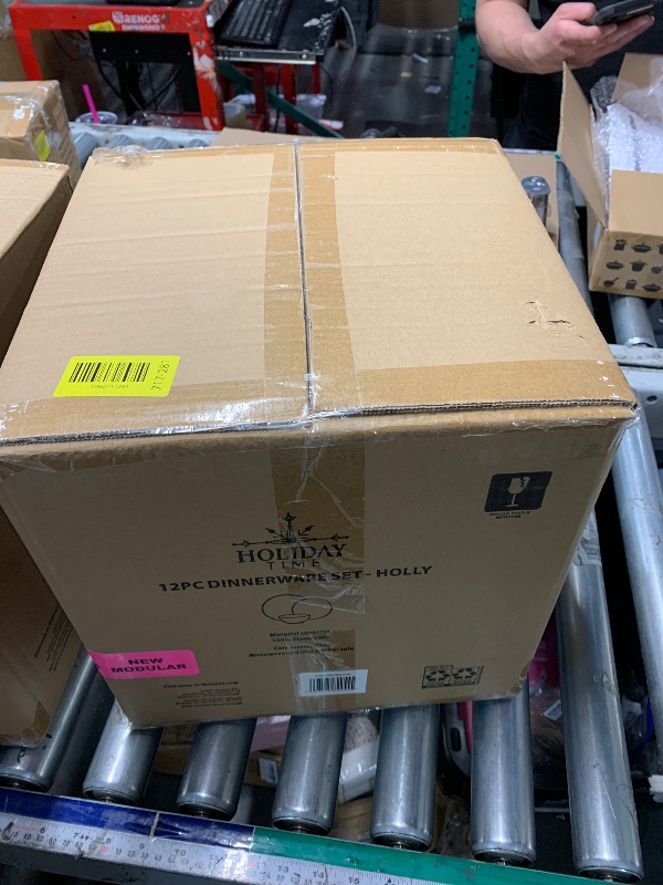 Photo 1 of ***FACTORY SEALED*** Holiday Time 12 PC Ceramic Dinnerware Set, Holly Pattern