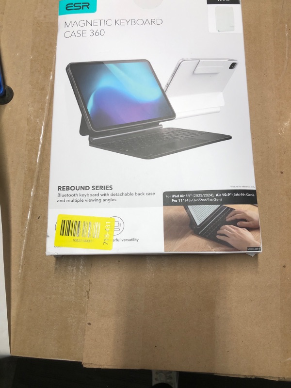 Photo 1 of ***FACTORY SEALED*** ESR iPad Air 11 Inch Case with Keyboard (M3/M2, 2025/2024) & iPad Pro 11/Air 5th/4th Gen Keyboard, Easy-Set Magnetic Stand, Portrait/Raised Modes, with Removable Protective Case, White