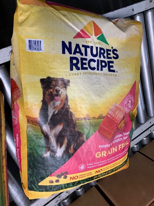 Photo 1 of ***FACTORY SEALED*** EXPIRES: 11/26 Nature’s Recipe Grain Free Dry Dog Food Salmon, Sweet Potato & Pumpkin Recipe, 24 lb. Bag