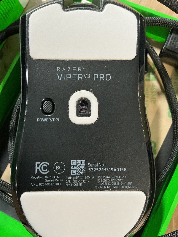Photo 1 of ***Missing Dongle***
Razer Viper V3 Pro Wireless Esports Gaming Mouse: Symmetrical - 54g Lightweight - 8K Polling - 35K DPI Optical Sensor - Gen3 Optical Switches - 8 Programmable Buttons - 95 Hr Battery - Black