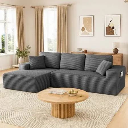 Photo 1 of ***PARTIAL SET SEE NOTES/ PICTURES***
Neche Modern L-Shaped Corduroy Sectional
