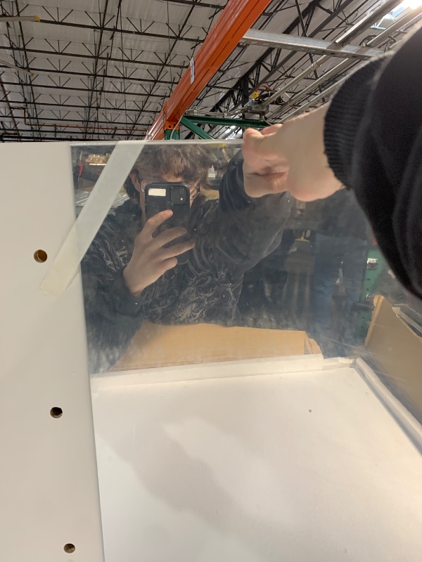 Photo 1 of ***PARTIAL SET - PRICE ADJUSTED***
LIVELYGLOW Lighted Makeup Vanity Desk, 35.4“W x 15.7'”D x 54“H, White (with Lights and Mirror, Dimming Function, 2 Drawers and 1 Cabiniet, Open Shelves) by Boahaus