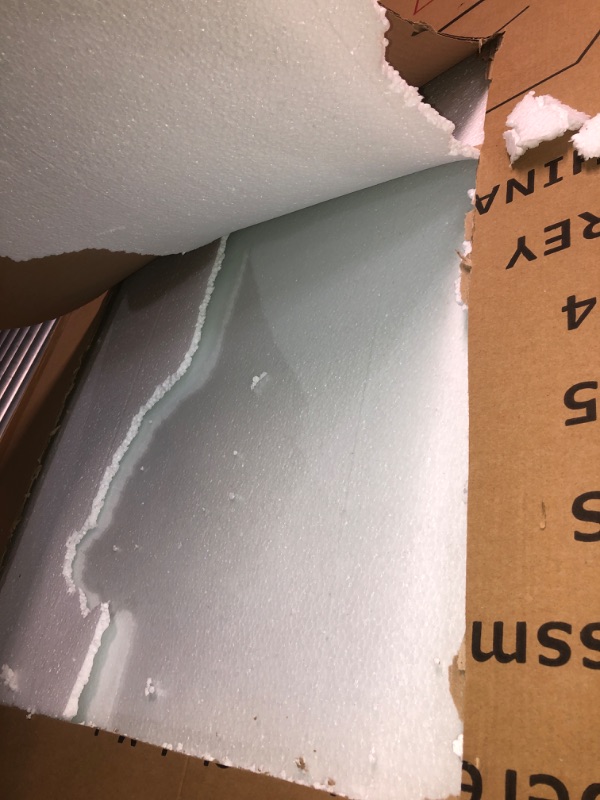 Photo 1 of [Tempered Glass] 46" x 55" Glass Chair Mat, Heavy Duty Hard Floor Mat with Round Corner and Polished Edge, Office Chair Mat for Carpet Office Home Hardwood Floor Desk