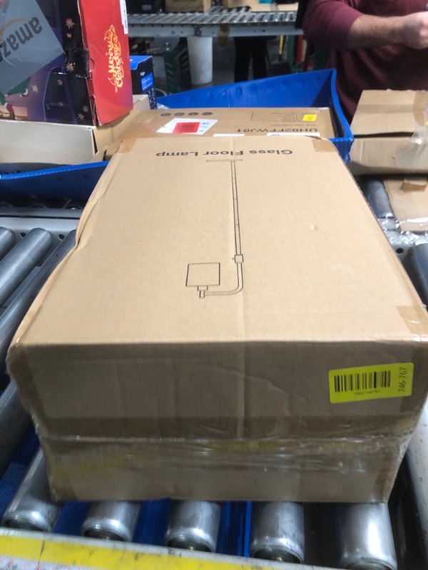 Photo 1 of ?Upgraded?Dimmable Gold Floor Lamp for Living Room with Clear Glass Lampshade, Glass Modern Floor Lamp with 900LM Edison Bulb Included, Standing Tall Lamp for Bedroom, Office, Reading Room, Corner