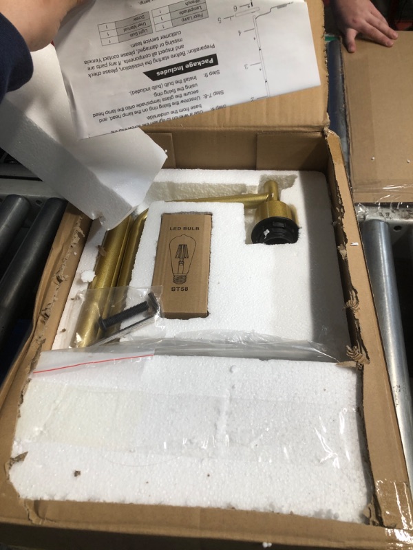 Photo 1 of ?Upgraded?Dimmable Gold Floor Lamp for Living Room with Clear Glass Lampshade, Glass Modern Floor Lamp with 900LM Edison Bulb Included, Standing Tall Lamp for Bedroom, Office, Reading Room, Corner