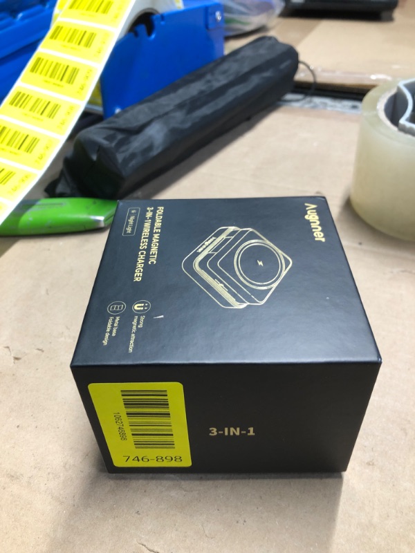 Photo 1 of ?2026 Upgraded?Wireless Charger 3 in 1, Foldable Wireless Charging Station with Light for Apple MagSafe Charger, Travel Magnetic Charger for iPhone 17/16/15/14/13/12 Apple Watch AirPods (20W Adapter)