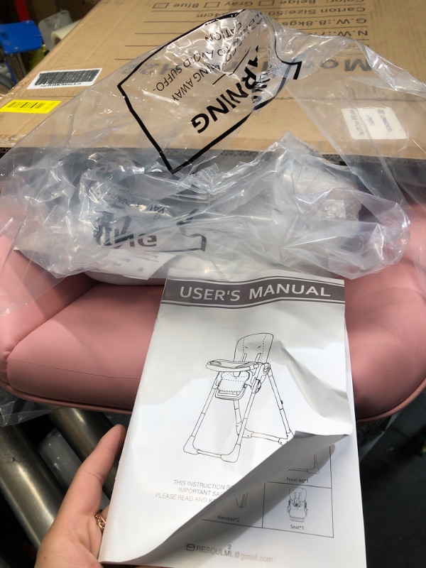 Photo 1 of ***MISSING PARTS***
Kinder King Convertible High Chair for Babies & Toddlers, Adjustable Baby Feeding High Chair with Removable Double Tray, Simple Compact Fold for Space-Saving, 2 Built-in Wheels, Easy to Clean, Pink