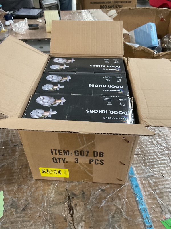 Photo 1 of (3Sets) All Keyed Same Entry Door Knob and Single Cylinder Deadbolt Combo Set, Satin Nickel Exterior Door Knobs with Lock and Keys for Entrance and Front Door