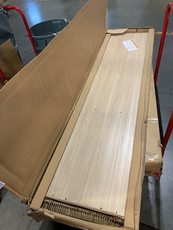 Photo 1 of ***MINOR DAMAGE, SEE PHOTOS***
Mainstays Westley Sliding Door TV Stand for TVs up to 75”, Spring Pine Finish