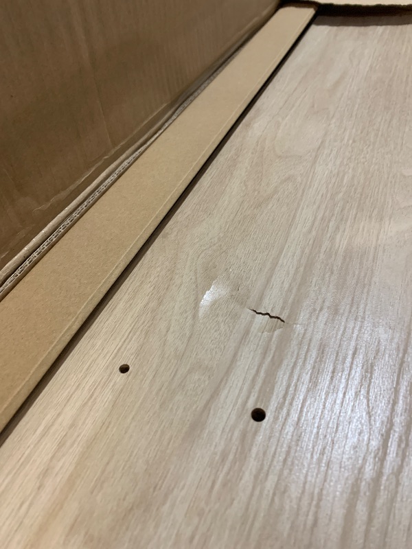 Photo 1 of ***MINOR DAMAGE, SEE PHOTOS***
Mainstays Westley Sliding Door TV Stand for TVs up to 75”, Spring Pine Finish