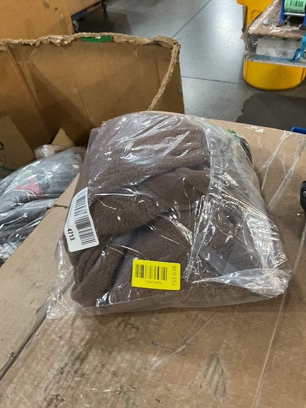 Photo 1 of ***STOCK IMAGE FOR REFERENCE***ANRABESS Womens Fuzzy Fleece Jacket Fall Casual Long Sleeve Cropped Sherpa Button Down Shacket Coats Outwear With Pockets Coffee Medium