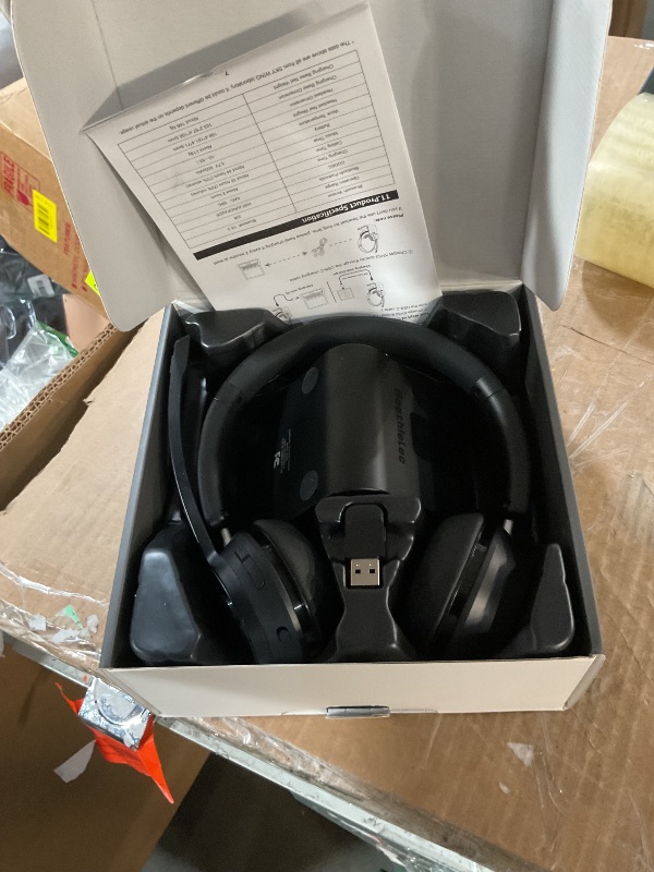 Photo 1 of (Upgraded Version) Wireless Headset, Bluetooth Headset with Noise Cancelling Microphone, Best Headphones with Mic Mute & USB Dongle for PC/Computer/Laptop/Cell Phones/Remote Work/Call Center