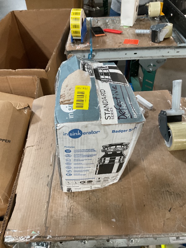 Photo 1 of * may or may not work *
InSinkErator Badger 5XP Garbage Disposal, Standard Series 3/4 HP Continuous Feed Food Waste Disposer, Black / Stainless