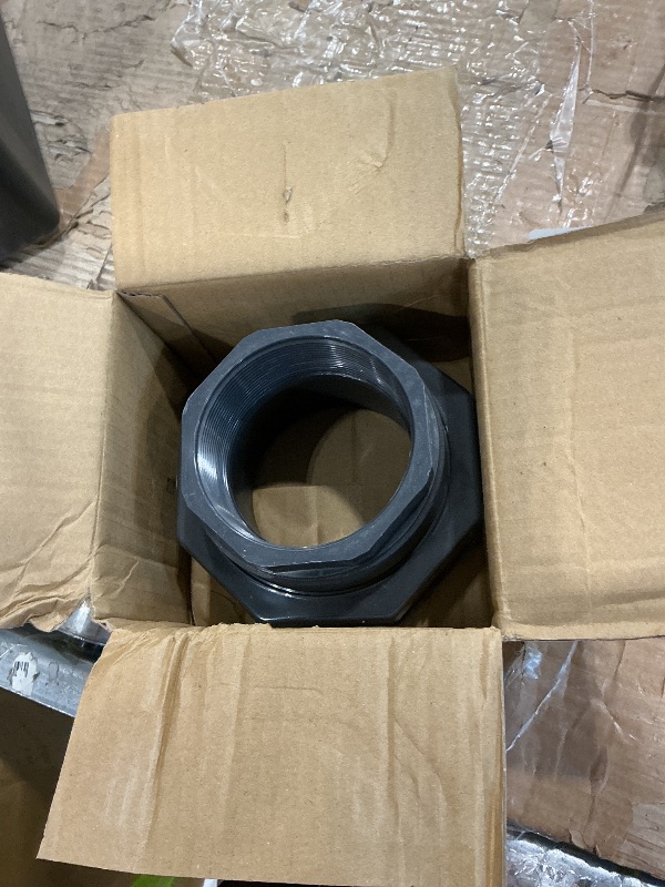 Photo 1 of 1 Pcs 3 Inch Bulkhead Fitting PVC - Heavy-Duty Plumbing Kit for Water Tank, Aquariums, Rain Barrels & Pools with Reinforced Seals (Female/Internal Thread, Requires 4-1/2" Hole Saw)
