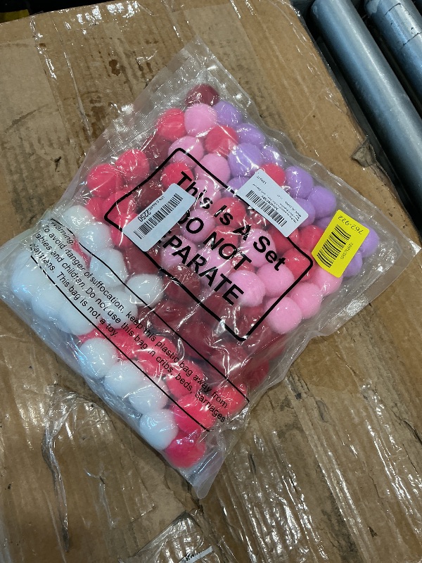 Photo 1 of 120 Pieces Valentine's Day Felt Balls 3 cm Colorful Pompom Felt Balls Handmade Felted Pompom Garlands for Valentine's Day DIY Decoration Supplies