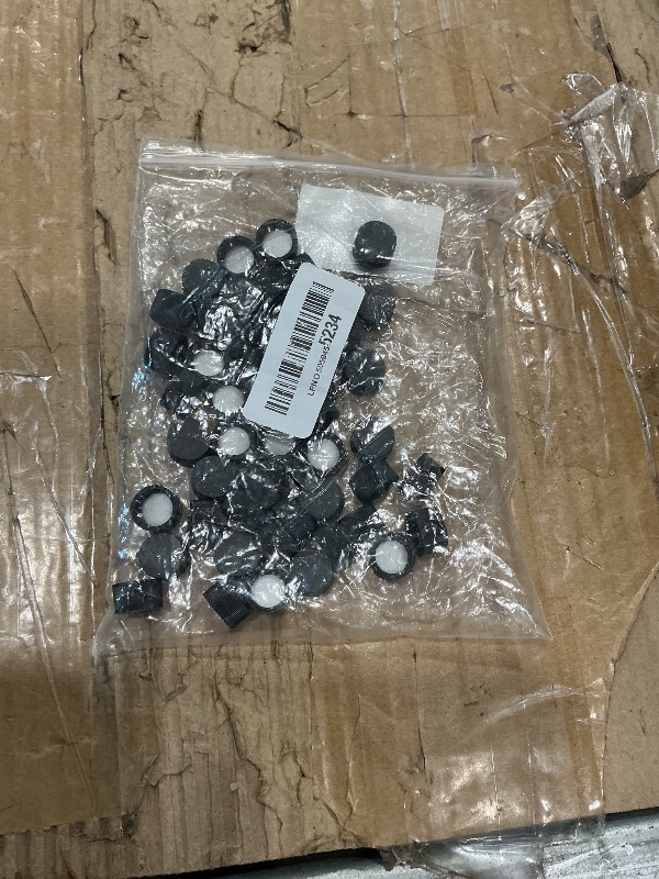Photo 1 of *MISSING PARTS*
OLYCRAFT 100Pcs Black Screw-On Caps Reusable Plastic Bottle Caps Black Plastic Seal Lid Screw Bottle Cap Replacement Lid Twist Cap for Juice Bottles Handmade Decorations - Inner Diameter 29.5mm~30mm