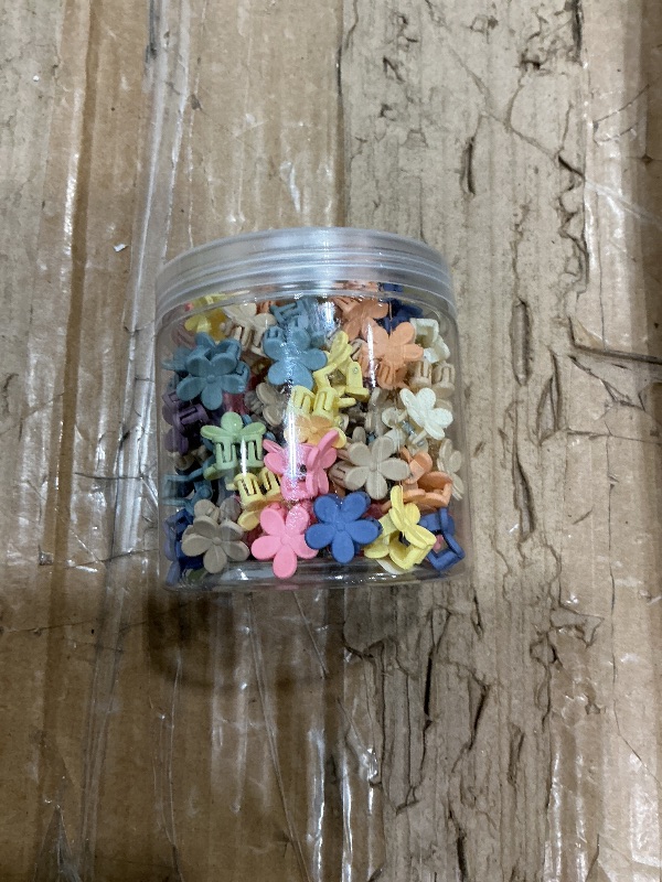 Photo 1 of 100Pcs Mini Flower Hair Clips for Kids, Cute Mini Claw Clips Hair Pins Barrettes Colorful Toddler Small Hair Accessories for Girls Teens Women (Colorful - Flowers)