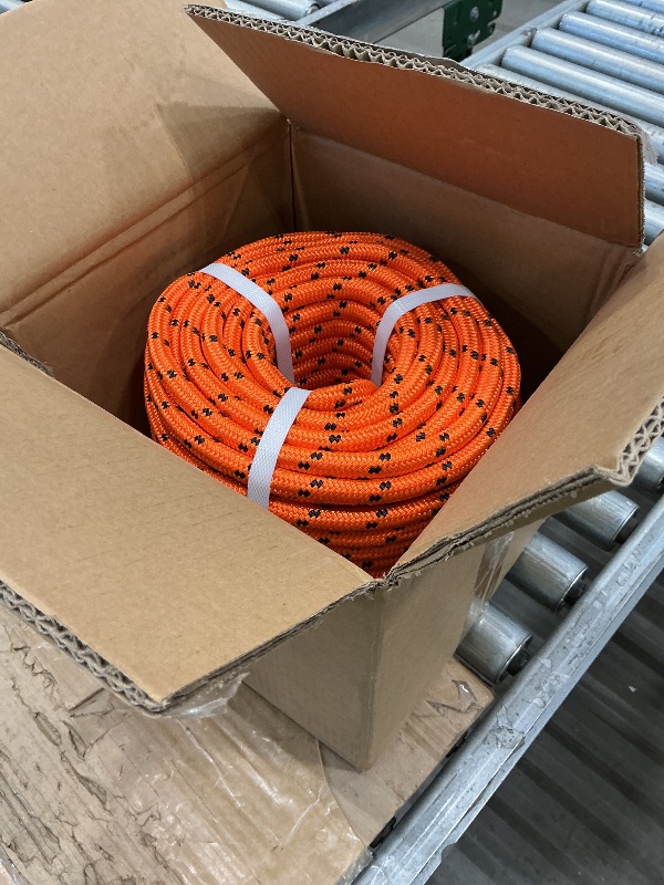 Photo 1 of 1/2in 150ft Orange Double Braided Cord Polyester Rope Heavy Duty Line for Tree Work Suitable Outdoor Use