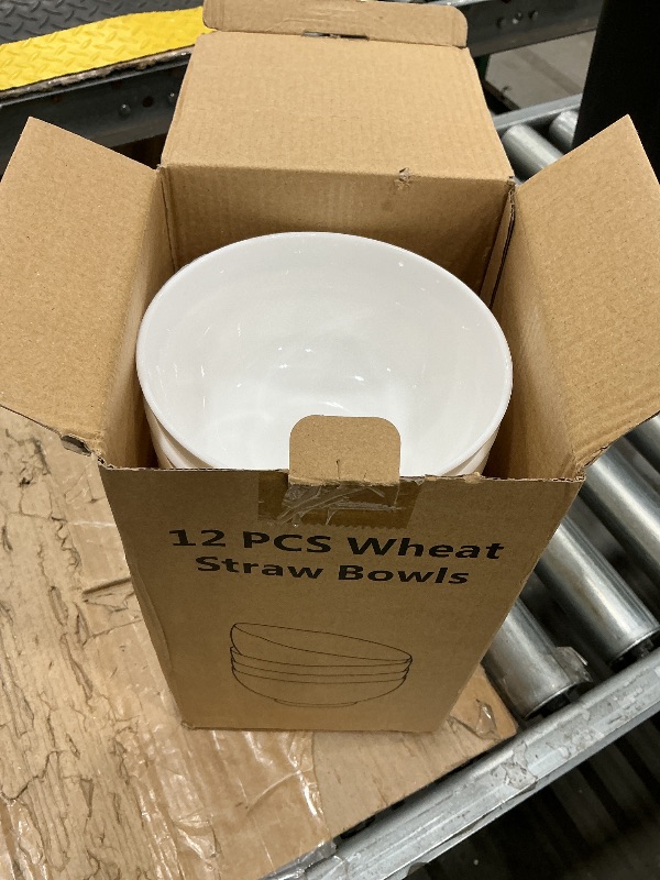 Photo 1 of 12 Pcs Unbreakable Cereal Bowls Set, 26 Oz Wheat Straw Bowls Set, Microwave & Dishwasher Safe Bowls for Kitchen, Reusable Plastic Bowls for Soup, BPA Free, White (NON-CERAMIC?)