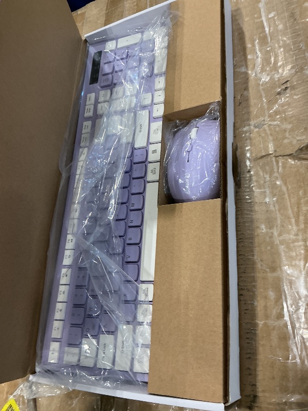 Photo 1 of **UNTESTED**
Wireless Keyboard and Mouse Combo, Full-Sized Wireless Keyboard and Adjustable DPI Mouse, 2.4GHz USB Receiver, Silent Keyboard and Mouse for PC, Windows, MAC, Desktop, Laptop(Purple)