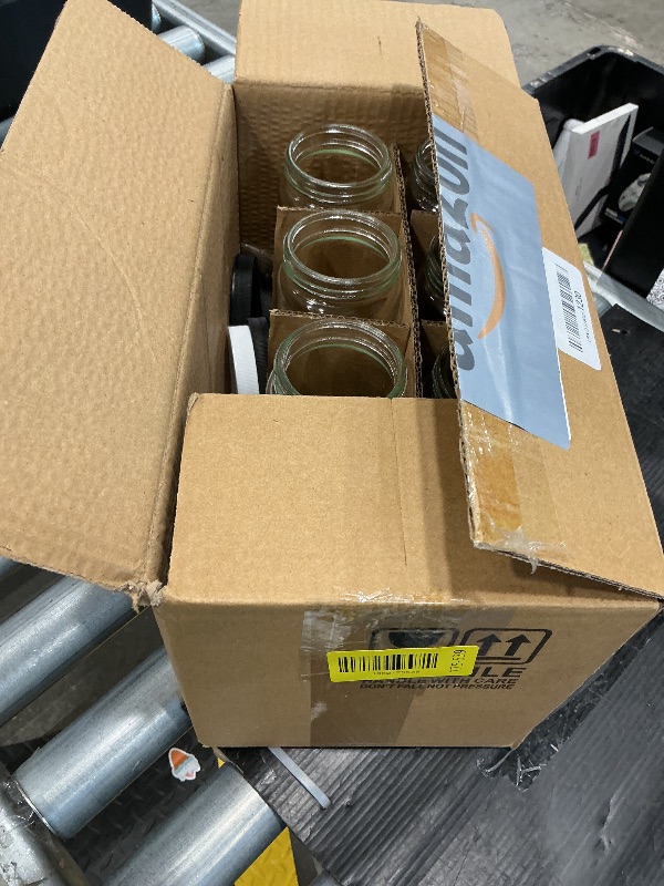 View 2 of [ 8 Pack ] Glass Juicing Bottles with 2 Straws & 2 Lids w Hole- 16 OZ Travel Drinking Jars, Water Cups with Black Airtight Lids, Reusable Tall Mason Jar for Juice, Bubble Tea, Smoothie, Tea, Kombucha