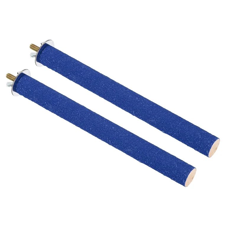 Photo 1 of 0.8x7.8" Bird Paw Grinding Stick Parrot LoveBird Parakeet Cockatiel Perch Stand, Blue 2 Pack