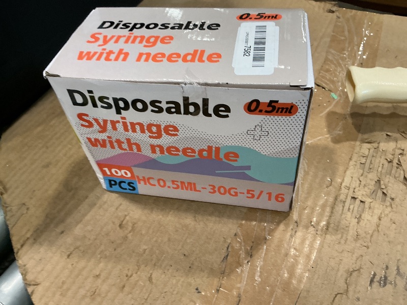 Photo 1 of 0.5ml 5/16" 30G Syringes, Disposable Individual Packaging - 100Pcs