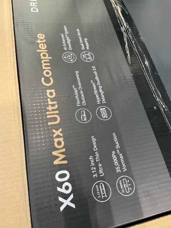Photo 1 of *** UPDATED 5/17*** DREAME X60 Max Ultra Complete Robot Vacuum and Mop, Ultra-Thin Design, 35,000Pa Suction, Self Emptying&Refilling, Mop Self-Cleaning, 280+ Obstacle Avoidance, White


ALL SALES FINAL  AS IS NO RETURNS