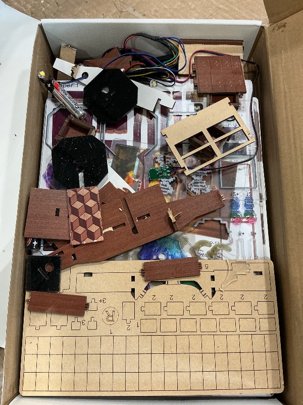 Photo 1 of *UNTESTED*
MiniCity Book Nook Kit, DIY Miniature Dollhouse Booknook Kit, 3D Wooden Puzzle Bookend Bookshelf Insert Decor with LED Light for Teens and Adults (Beyond Library Max)