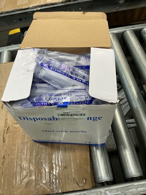 Photo 1 of 100 Pack Disposable 10ml/cc Lab Syringes with 18Ga 1 Inch Needle Luer Lock, Individually Sealed Packed