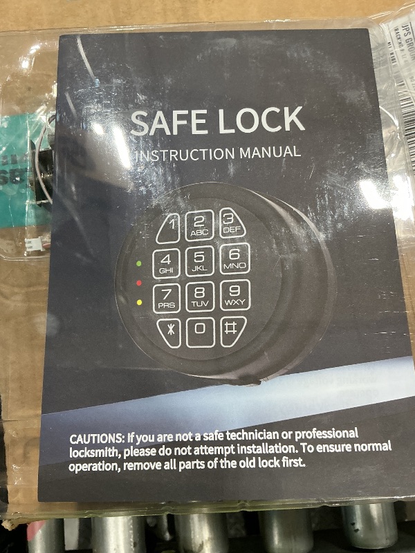 Photo 1 of **UNTESTED**
Electronic Safe Lock Replacement Keypad with Solenoid Lock, Gun Safe Lock with Programmable Electronic Keypad, Lock Fits High Security Safe Box and Security Cabinet