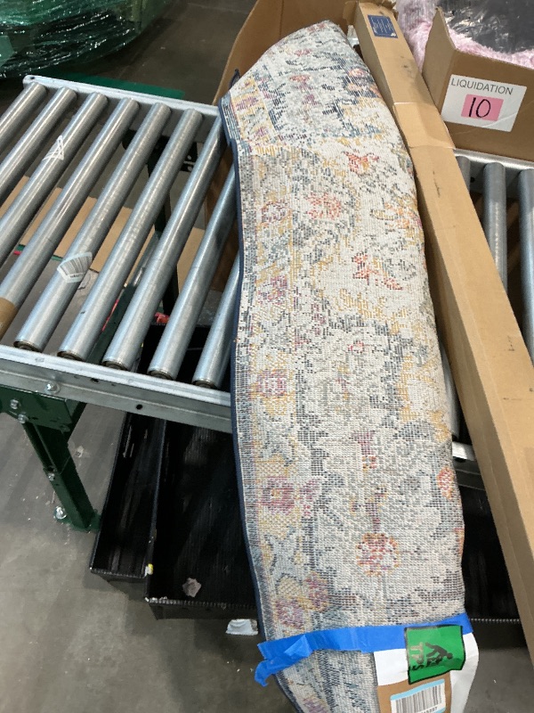 Photo 1 of ***DIRTY**** Livabliss Area Rugs - 7x9 Romaine Vintage Boho Fuchsia Mustard Blue Area Rug for Living Room Bedroom - Floral Medallion Stain Resistant Carpet for Kitchen, Nursery, Office (6'7" x 9')