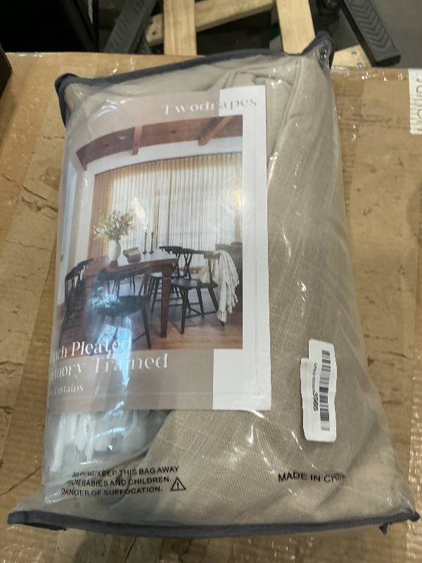 Photo 1 of 100% Blackout 96 Inch Linen Double Layer Curtains 2 Panels Set for Sliding Glass Doors, Memory Trained Pinch Pleated Chocolate Tart Insulated Sound Dampening Modern Windows Drapes 40x96 Inches Length