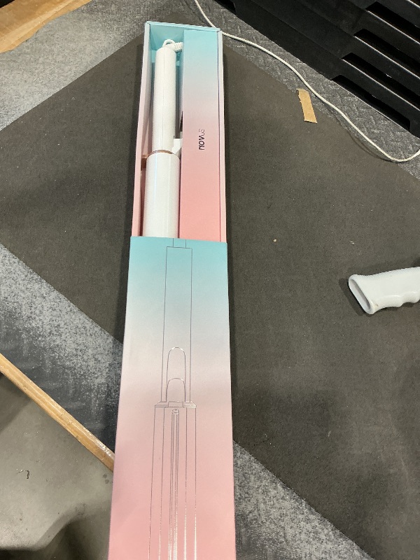 Photo 1 of 1.5 Inch Extra Large Curling Wand for Long Hair - Ceramic Tourmaline Barrel with 40000000 Negative Ions, 2 Clips & Heat-Resistant Glove