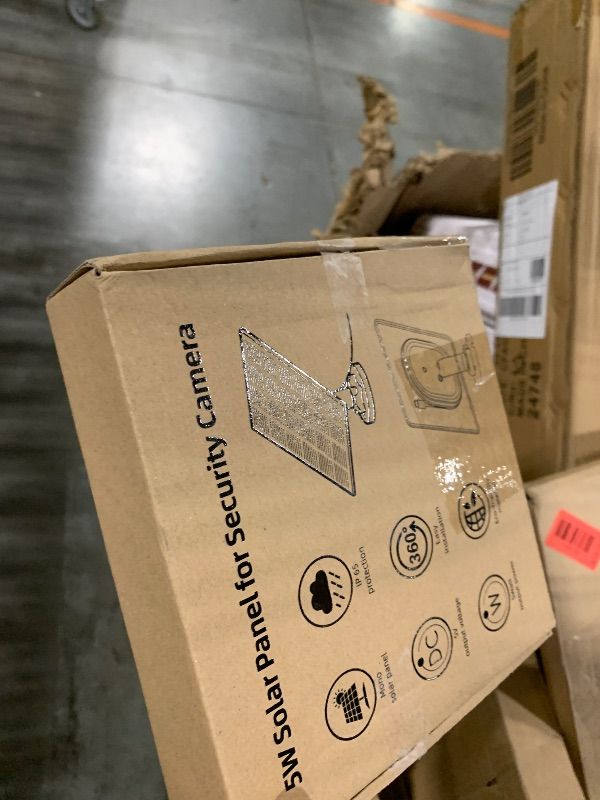Photo 1 of ***MISSING MOUNT, SELLING FOR PARTS AS IS, FINAL SALE***5W Solar Panel for Security Camera, Solar Panel with Micro USB & USB-C Port for DC 5V Outdoor Rechargeable Battery Camera, IP65 Waterproof, 360° Adjustable Security Mount, 9.8ft Cable(Black 1PC)***MI