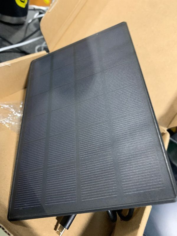 Photo 1 of ***MISSING MOUNT, SELLING FOR PARTS AS IS, FINAL SALE***5W Solar Panel for Security Camera, Solar Panel with Micro USB & USB-C Port for DC 5V Outdoor Rechargeable Battery Camera, IP65 Waterproof, 360° Adjustable Security Mount, 9.8ft Cable(Black 1PC)***MI