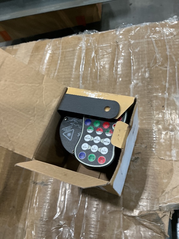 Photo 1 of **NO CHARGER** Qajok Party Lights DJ Disco Light, RGB LED Strobe Light, Battery Powered Sound Activated Projector with Remote Control for Christmas Halloween Decorations Birthday Stage Show Dance Wedding