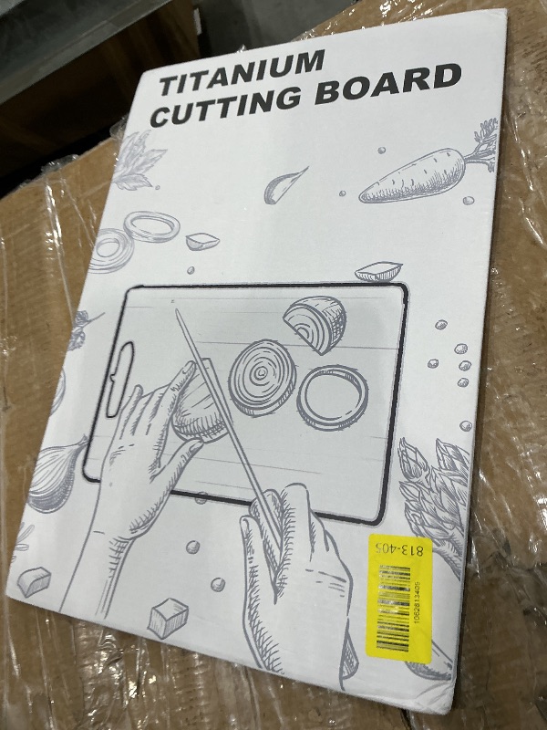 Photo 1 of 100% Titanium Cutting Board for Kitchen - Dishwasher Safe Chopping Boards with Handle, Reversible Charcuterie Board for Home Counter Outdoor Camping Housewarming Gifts for Women (16 x 11.1)