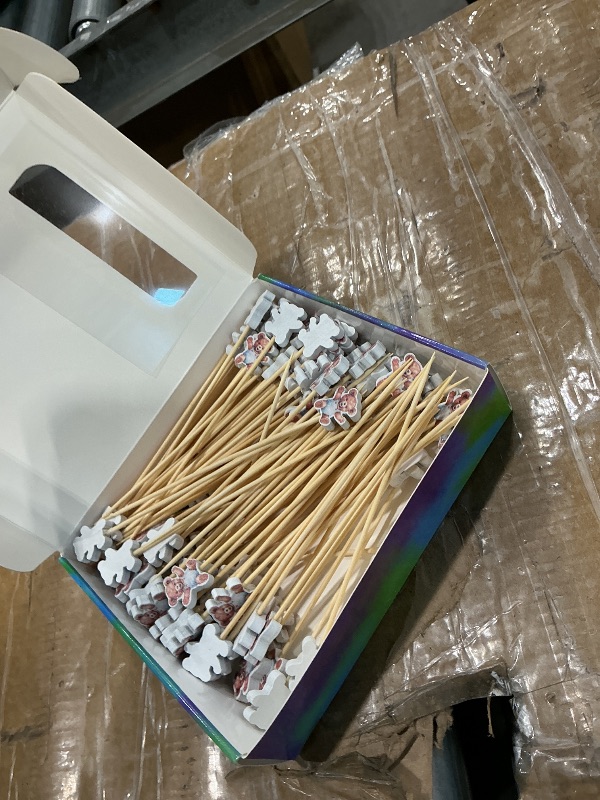 Photo 1 of 100Pcs Bear Theme Cocktail Picks We Can Bearly Wait Baby Shower Decor Long Toothpicks Fruit Sticks Skewers for Appetizer Charcuterie Food Garnish, Teddy Bear Themed Decorations Birthday Party Supplies