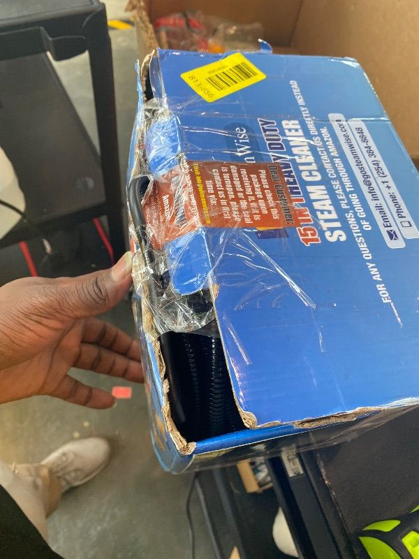 Photo 1 of 10S Fast Heating Heavy Duty Steam Cleaner 7 Adjustable Levels, 1.6 Quarts Tank, Continuous Spray, Natural Deep Cleaner, Portable Handheld Steamer with 15 Accessories for Home, Car, Tile (Yellow)