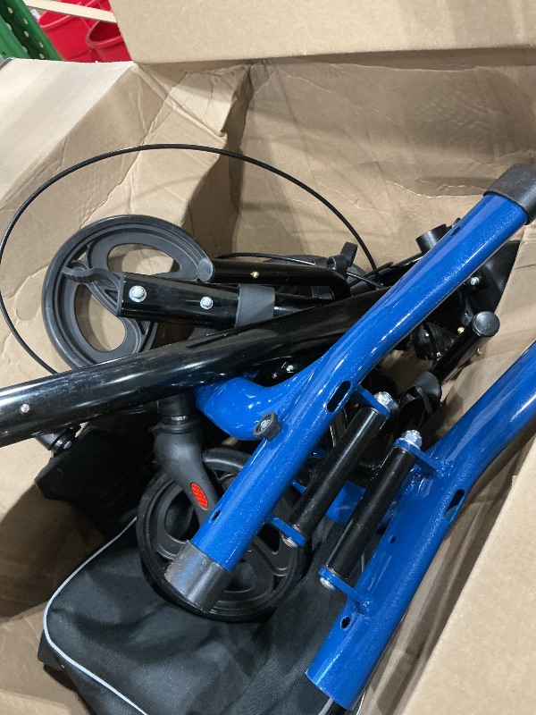 Photo 1 of (4/17/2026 ***FINAL SALE/NO RETURN, SOLD AS PARTS***)
Sunderwell Upright Walker for Seniors & Adults with Seat 450 lb capacity, Stand Up Walkers Foldable, 19.8 lbs Lightweight, Adjustable Arms, 7.9-Inch Big Wheels for All Terrain Rollator Walker (Blue02)