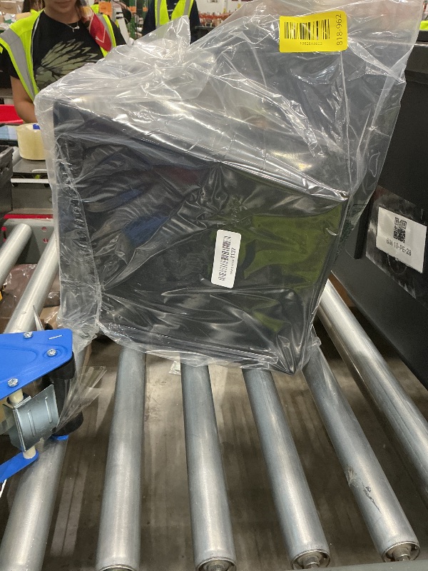 Photo 1 of *MINOR DAMAGE - USED*
iDesign Small Plastic Bathroom Trash Can, Slim Rectangle Garbage Bin for Bedroom, Office, Dorm, Black