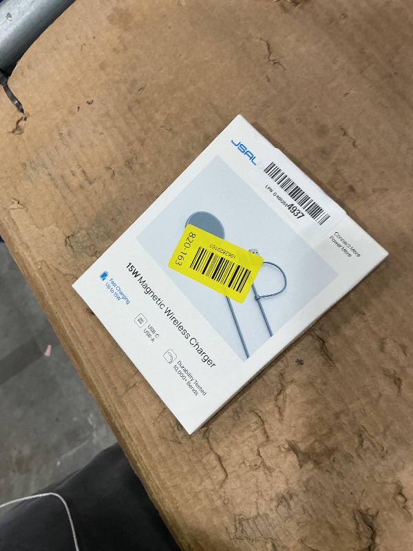 Photo 1 of **UNTESTED**
JSAUX Magnetic Wireless Charger Compatible with MagSafe Charger/iPhone 16/16 Pro/16 Plus/16 Pro Max/iPhone 15 Pro Max Plus/iPhone 14 13 12 Series, Wireless Mag Safe Charging Pad, Mag Charger (Black)