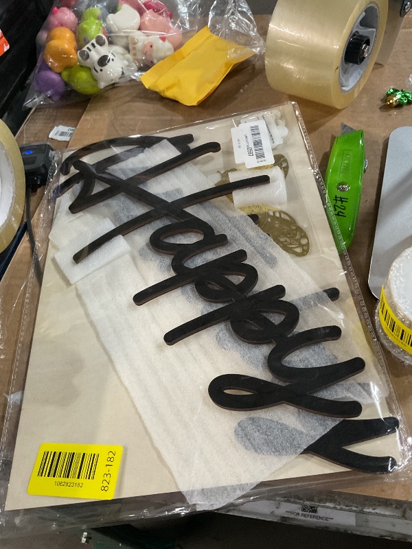 Photo 1 of ?GYFCI Happy Birthday Wooden Sign - Reusable Letters Happy Birthday sign for Arch Backdrop, Wall Decor Photo Prop for Girls, Boys, Kids & Adults' Birthday Party Decorations - Black