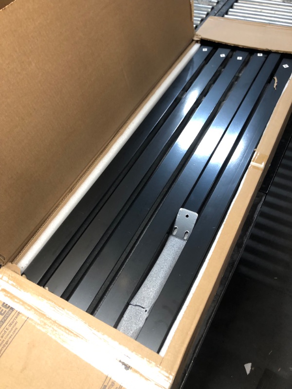 Photo 1 of ***STOCK PHOTO FOR REFERENCE ONLY***MTART Metal Privacy Screen 72" H x 47.2" Decorative Outdoor Privacy Screen Privacy Panel with Stand for Balcony Deck Patio Lawn Garden, Privacy Fence (Black-Louvered)