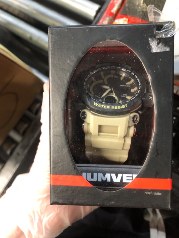 Photo 1 of ***PARTIAL SET - PRICE ADJUSTED***
Miykon Military Watches for Men – Large Display Tactical Watch Built with Shockproof Resin, 100M Waterproof Digital Sports Watch – Super Illuminator, Stopwatch, Alarm, Dual Time, 24hr Military Time (Khaki / Tan, 46mm)