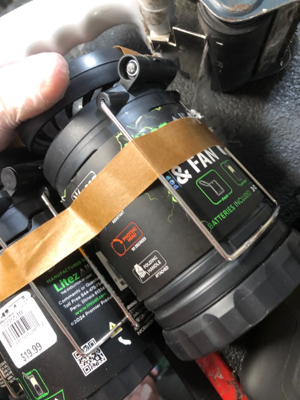 Photo 1 of ***DOESNT WORK***
LitezAll Rechargeable Pull-Up Lantern with Built-In Fan and Power Bank, 700 Lumen LED Camping Lantern with USB Charging, Weather-Resistant Tent Light for Outdoors, Power Outages & Emergencies