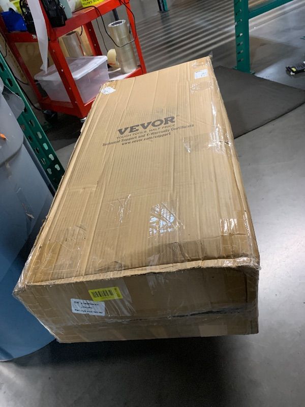 Photo 1 of ***BROKEN LEG***
VEVOR Folding Portable Bar Table, Tradeshow Podium Table for Indoor, Outdoor, Party, Picnic, Exhibition, Includes Carrying Case, Storage Shelf and Black Skirt, 38.39" x 15.16" x 34.25"