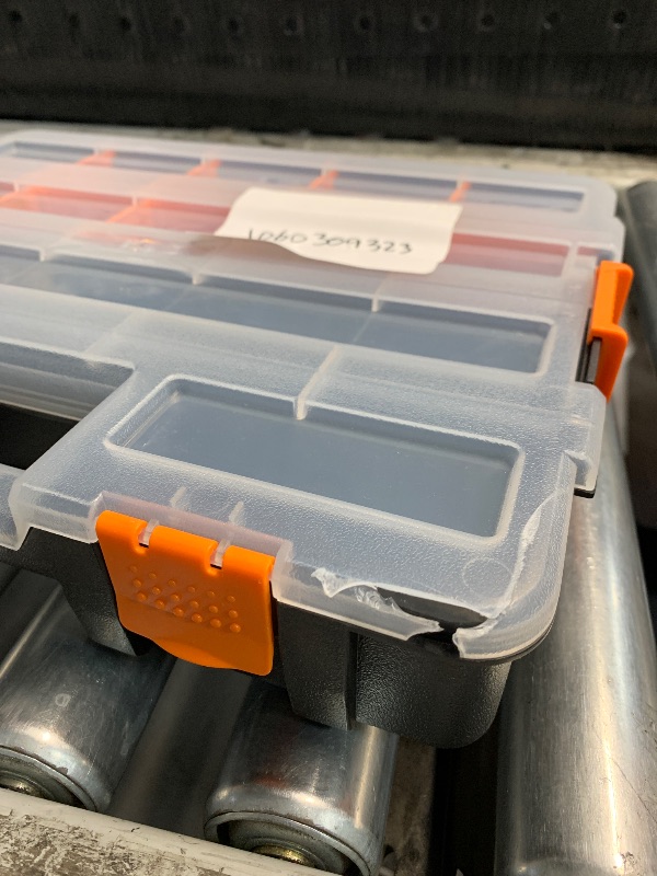 Photo 1 of ***DAMAGED, SEE PHOTOS***
MIXPOWER 15-inch 2pcs Toolbox Organizer Sets, 20 Removable Dividers, Durable Plastic Box, Excellent for Screws, Nuts, Small Parts, 34-Compartment Black/Orange 2 Pieces Set